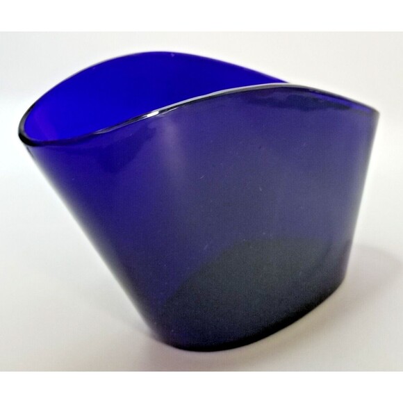 Vintage Hand Blown Art Glass Cobalt Blue Heavy Thick - Picture 4 of 9